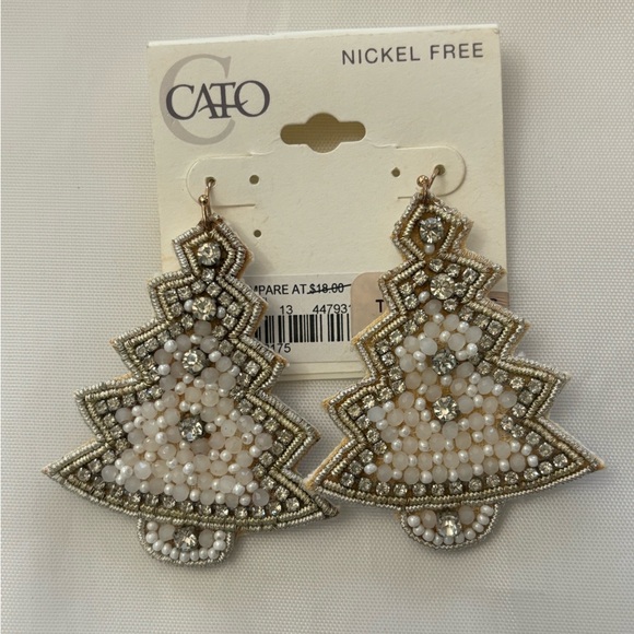 NEW Bundle 2 prs Beaded Earrings Christmas Tree and New Years - Picture 2 of 7